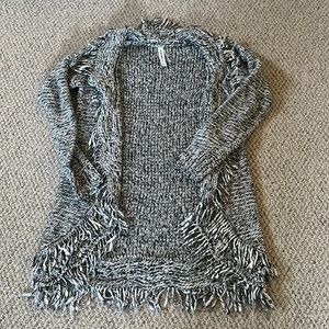 Fringe knit cardigan